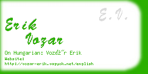 erik vozar business card